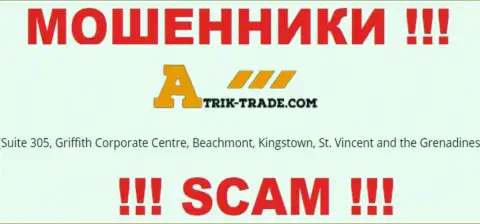 Посетив веб-сайт Atrik Trade сможете заметить, что находятся они в офшорной зоне: Suite 305, Griffith Corporate Centre, Beachmont, Kingstown, St. Vincent and the Grenadines - это ВОРЮГИ !!!