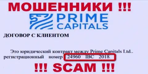 Prime Capitals - АФЕРИСТЫ !!! Регистрационный номер компании - 24960 IBC 2018