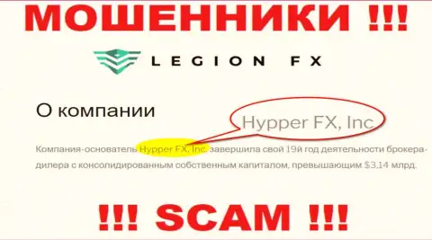 HypperFX принадлежит конторе - ХипперФИкс, Инк