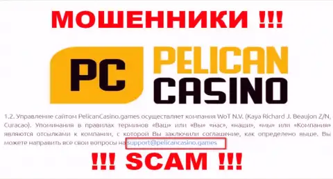 Ни при каких условиях не стоит отправлять письмо на электронный адрес internet махинаторов PelicanCasino Games - разведут в миг