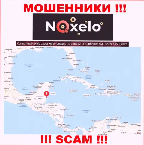 МОШЕННИКИ Noxelo крадут вложенные денежные средства доверчивых людей, располагаясь в оффшоре по этому адресу: 13 Euphrates Ave, Belize City, Belize
