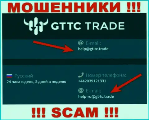 GT TC Trade - это МОШЕННИКИ !!! Этот е-майл предложен на их информационном сервисе