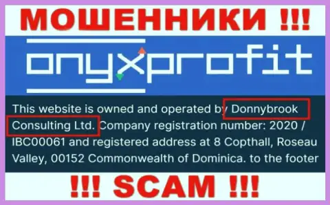 Юридическое лицо конторы OnyxProfit Pro - Donnybrook Consulting Ltd, информация позаимствована с официального интернет-сервиса