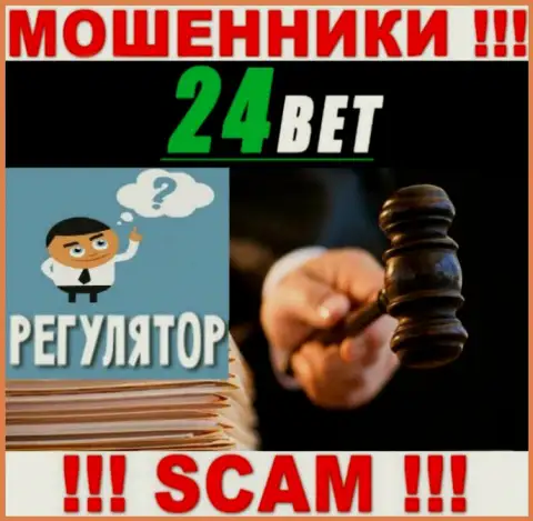 На сайте мошенников 24Bet нет ни слова о регуляторе данной компании !!!