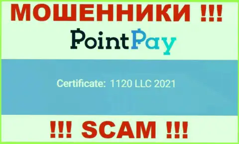 Рег. номер Point Pay LLC, который показан лохотронщиками у них на интернет-ресурсе: 1120 LLC 2021