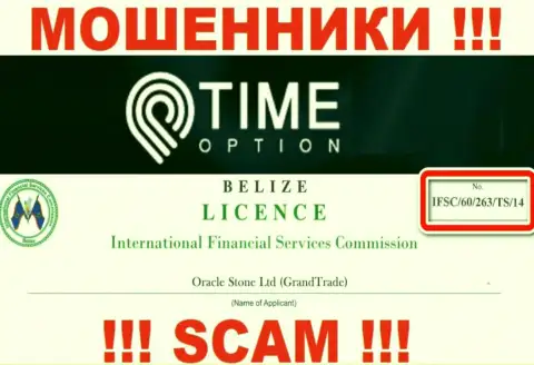 Time-Option Com публикуют на информационном портале лицензионный документ, невзирая на это бессовестно разводят клиентов
