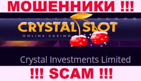 Контора, которая управляет обманщиками CrystalSlot - это Кристал Инвестментс Лимитед