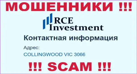 Сайт RCE Investment переполнен несуществующей инфой, официальный адрес компании, по всей вероятности тоже липа