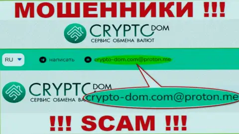Е-майл кидал Crypto-Dom, на который можете им написать пару ласковых слов