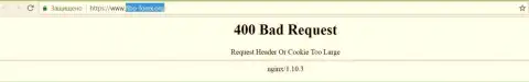 Официальный веб-сайт брокерской компании FIBO Group несколько суток вне доступа и показывает - 400 Bad Request (ошибочный запрос)