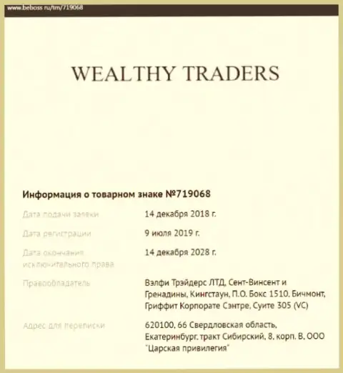 Сведения о дилинговой компании Wealthy Traders, взяты на веб-ресурсе бебосс ру
